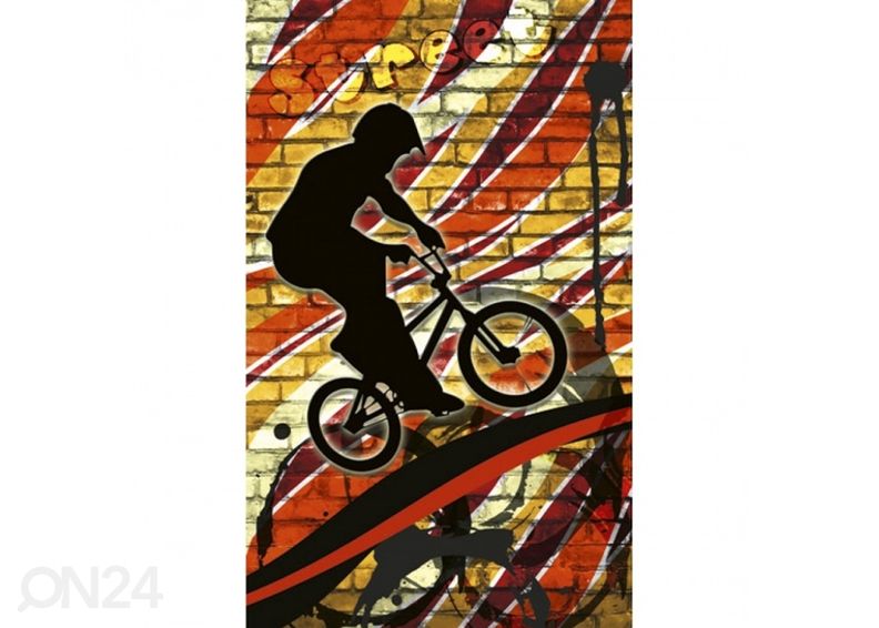 Non-woven kuvatapetti Bicycle red 225x250 cm kuvasuurennos