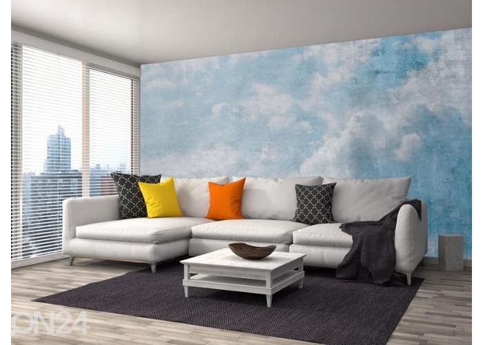 Non-woven kuvatapetti Blue Clouds Abstract 375x250 cm kuvasuurennos
