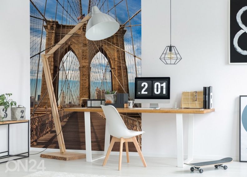 Non-woven kuvatapetti Brooklyn bridge 150x250 cm kuvasuurennos