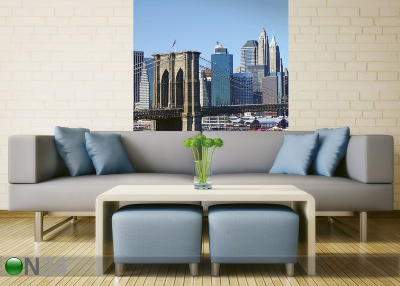 Non-woven kuvatapetti Brooklyn bridge 225x250 cm kuvasuurennos