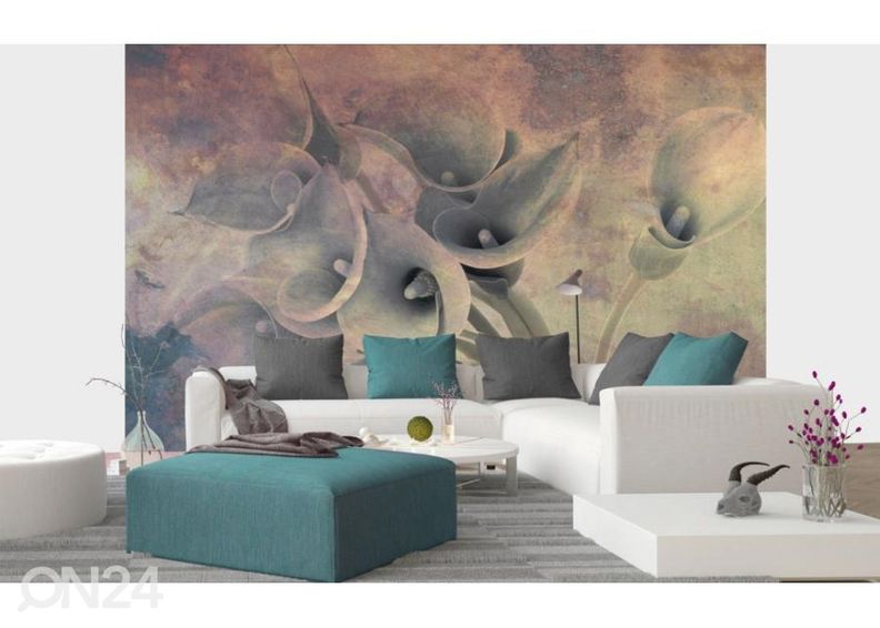 Non-woven kuvatapetti Flower Abstract I 150x250 cm kuvasuurennos