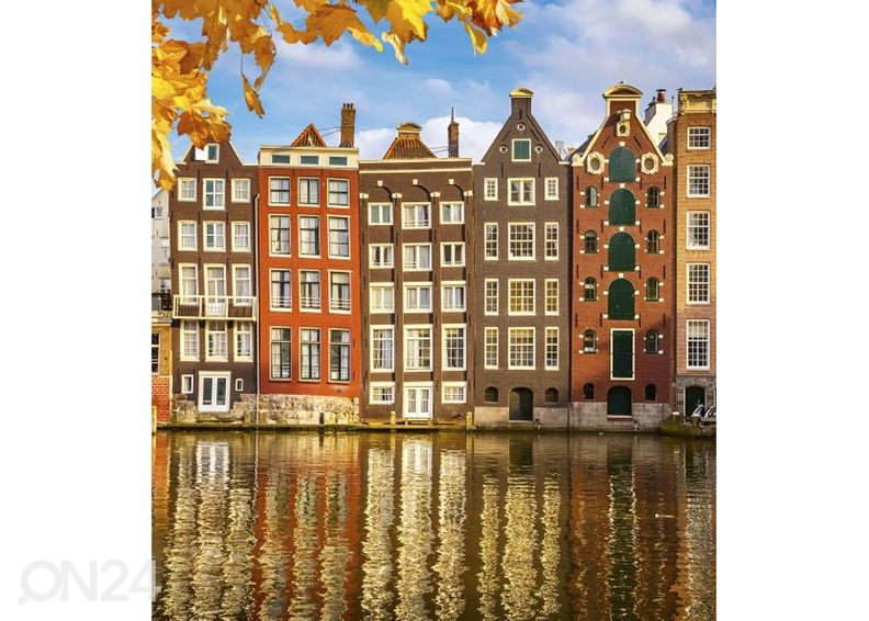 Non-woven kuvatapetti Houses in amsterdam 225x250 cm kuvasuurennos