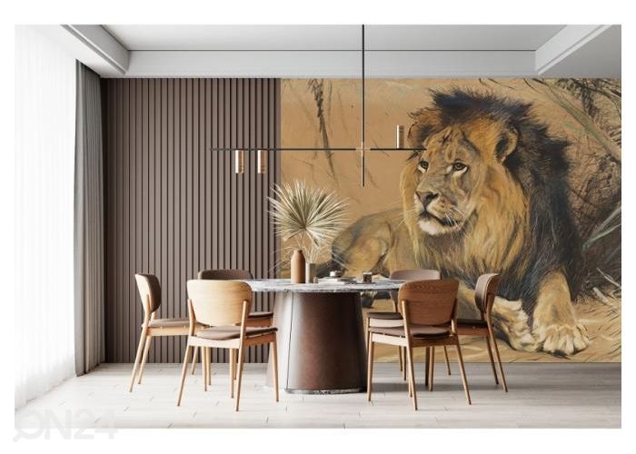 Non-woven kuvatapetti Liegender Löwe by Wilhelm Kuhnert 416x290 cm kuvasuurennos