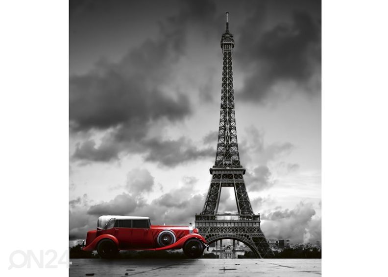 Non-woven kuvatapetti Retro car in paris 375x250 cmm kuvasuurennos