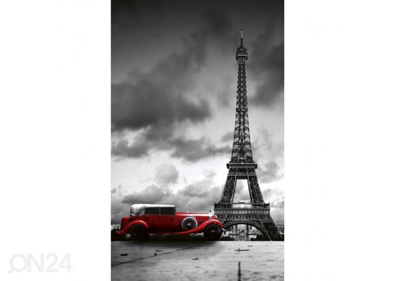 Non-woven kuvatapetti Retro car in paris 375x250 cmm kuvasuurennos