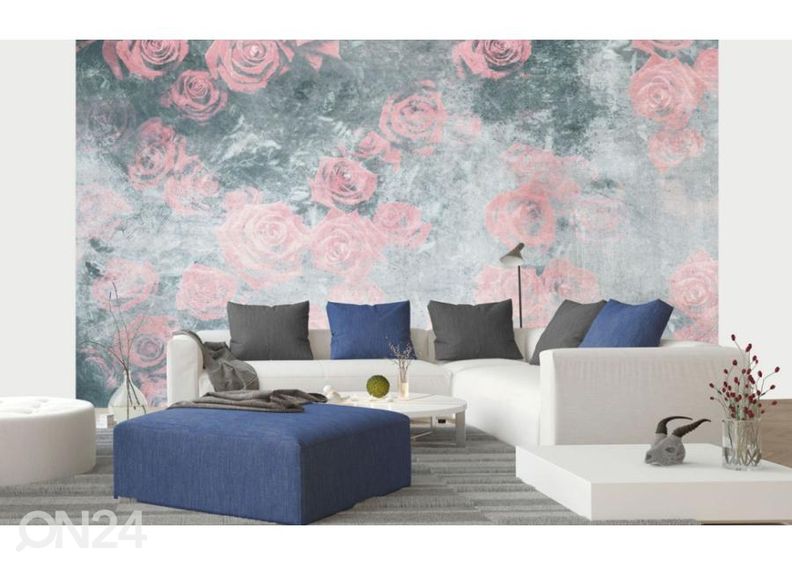Non-woven kuvatapetti Roses Abstract I 375x250 cm kuvasuurennos