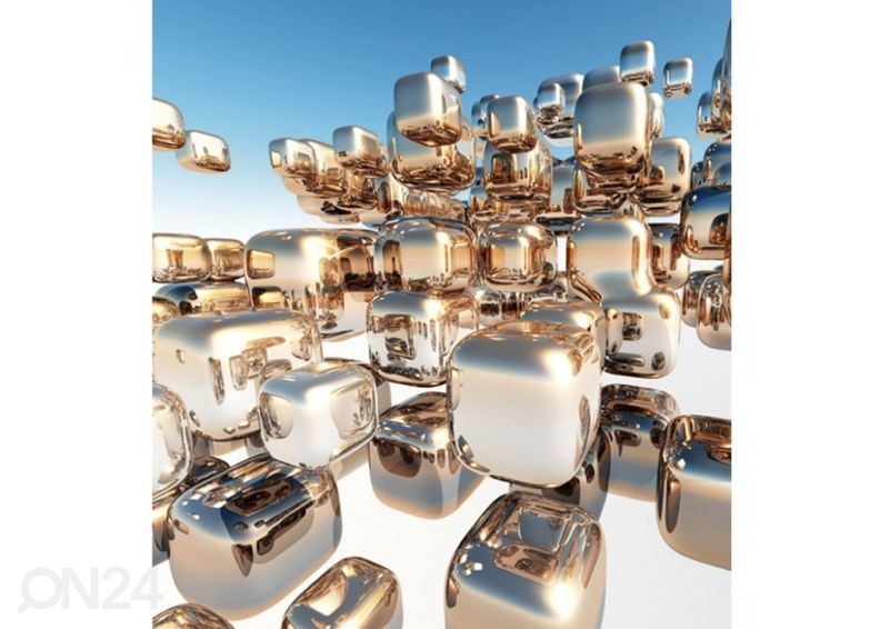 Non-woven kuvatapetti Silver cubes 150x250 cm kuvasuurennos