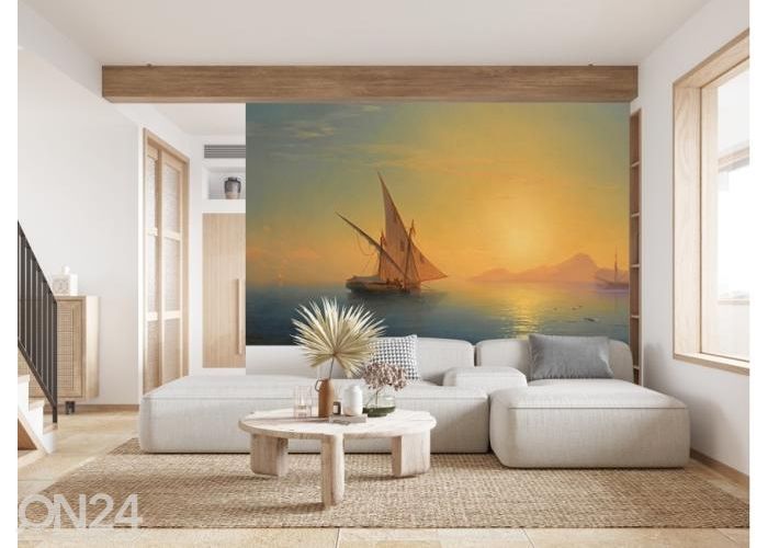 Non-woven kuvatapetti Sunset Over Ischia by Ivan Aivazovsky 416x290 cm kuvasuurennos