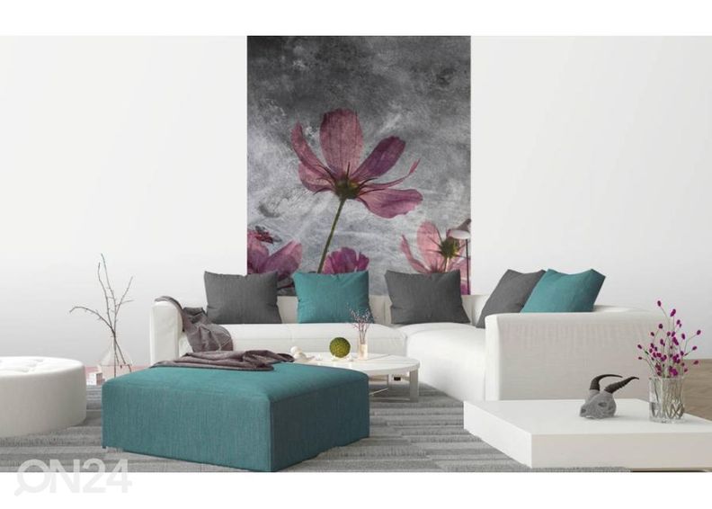Non-woven kuvatapetti Violet Flower Abstract 150x250 cm kuvasuurennos