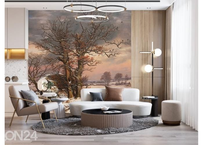 Non-woven kuvatapetti Winter Landscape near Vordingborg Denmark by J.C. Dahl (Norwegian) 416x290 cm kuvasuurennos