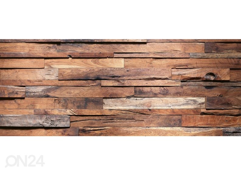 Non-woven kuvatapetti Wooden wall 375x150 cm kuvasuurennos