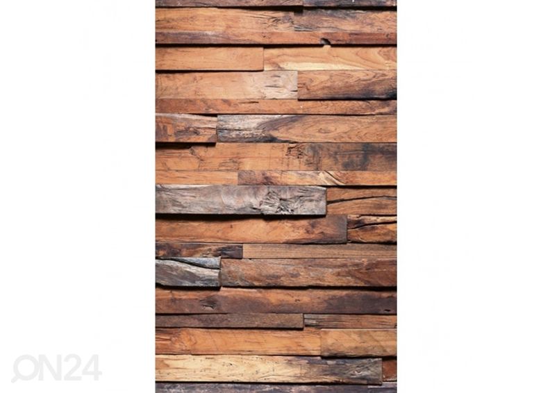 Non-woven kuvatapetti Wooden wall 375x150 cm kuvasuurennos