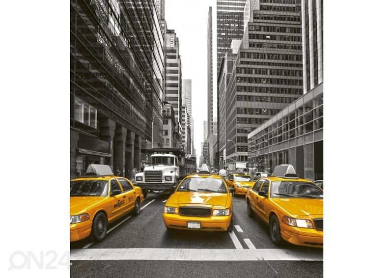 Non-woven kuvatapetti Yellow taxi 225x250 cm kuvasuurennos