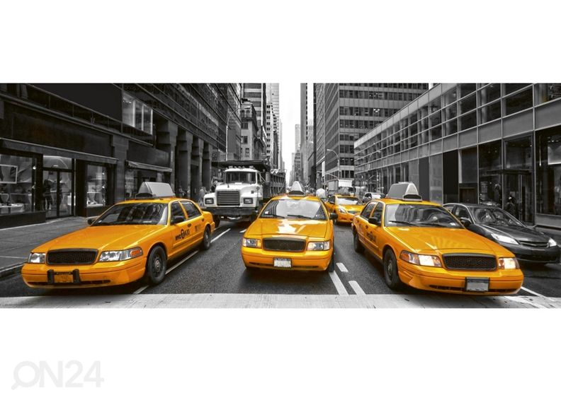 Non-woven kuvatapetti Yellow taxi 375x150 cm kuvasuurennos