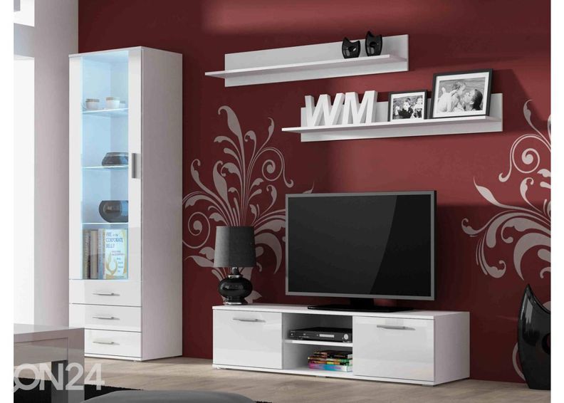 Olohuoneen kalusteet 200 cm + valaistus kuvasuurennos