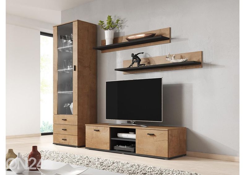 Olohuoneen kalusteet 200 cm + valaistus kuvasuurennos