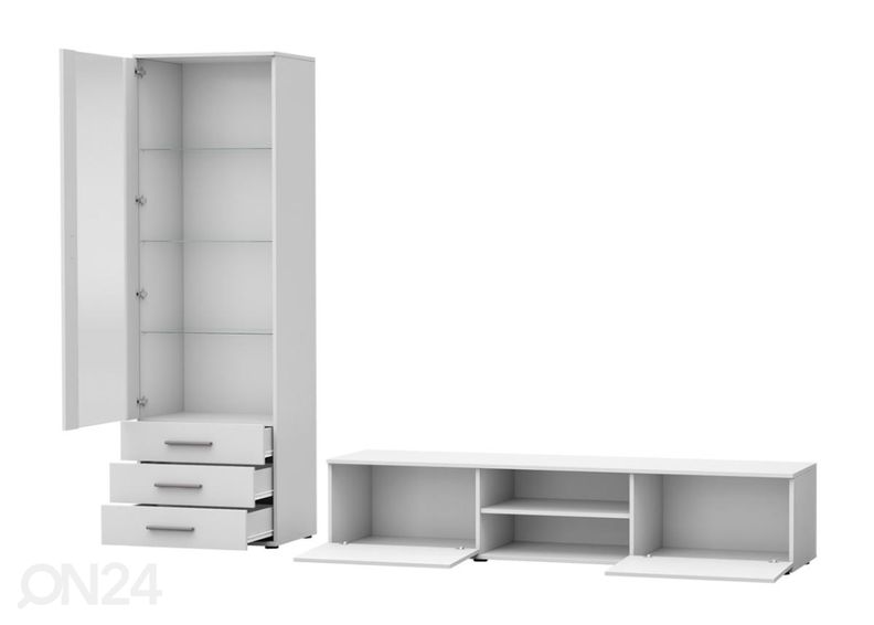 Olohuoneen kalusteryhmä 240 cm + LED valaistus kuvasuurennos