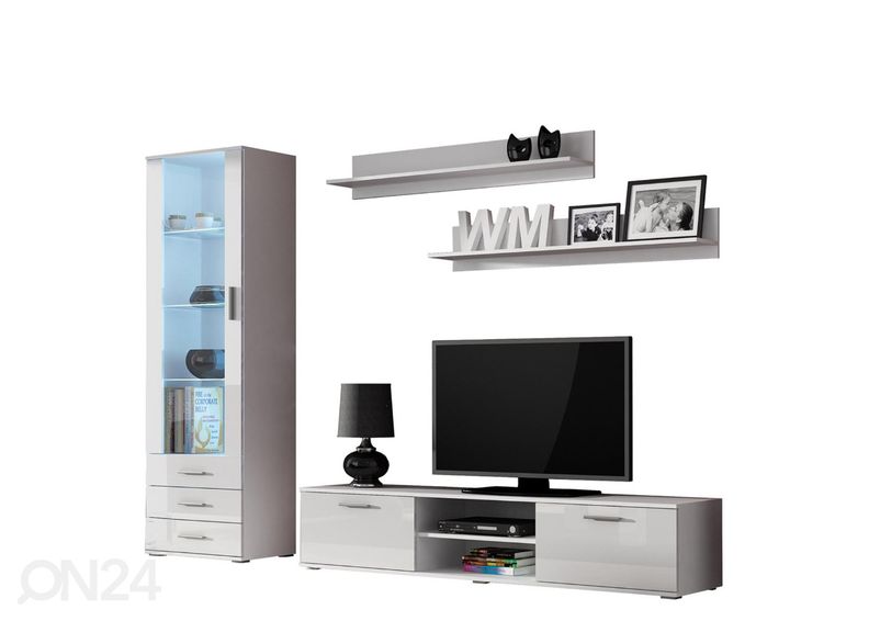 Olohuoneen kalusteryhmä 240 cm + LED valaistus kuvasuurennos