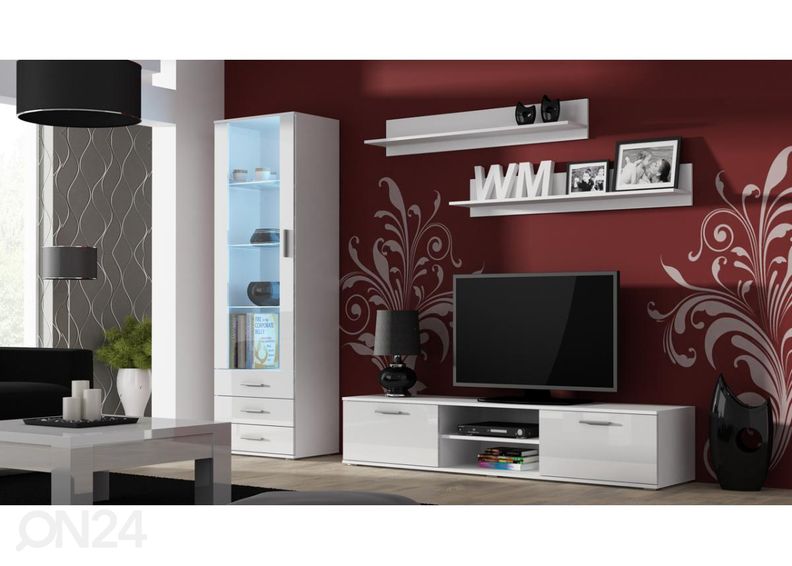 Olohuoneen kalusteryhmä 240 cm + LED valaistus kuvasuurennos