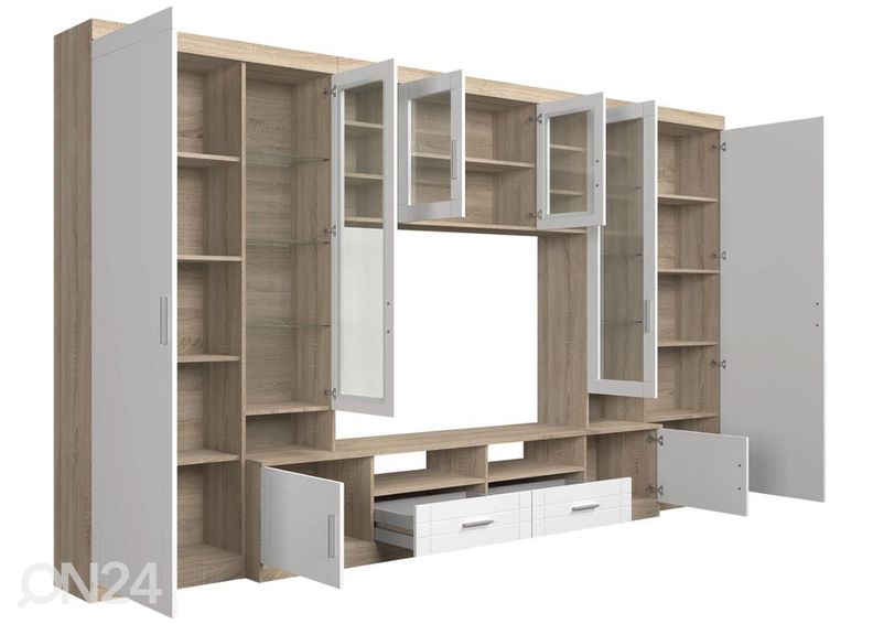 Olohuoneen kalusteryhmä 340 cm + LED valaistus kuvasuurennos