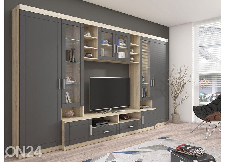 Olohuoneen kalusteryhmä 340 cm + LED valaistus kuvasuurennos
