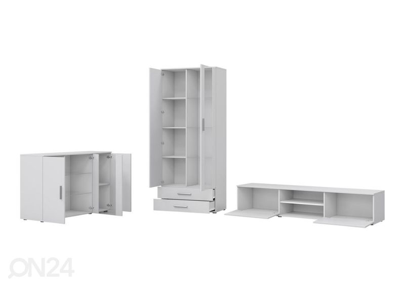 Olohuoneen kalusteryhmä 380 cm + LED-valaistus kuvasuurennos