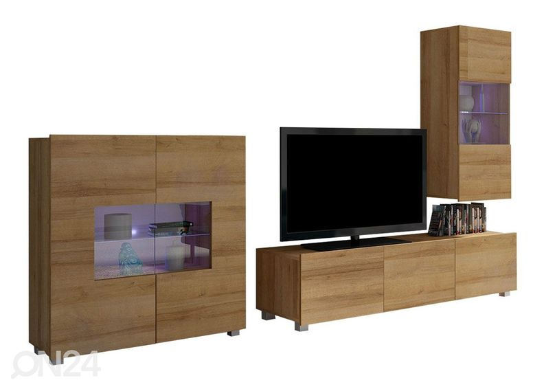 Olohuoneen kalusteryhmä Claudia 250 cm + LED-valaistus kuvasuurennos