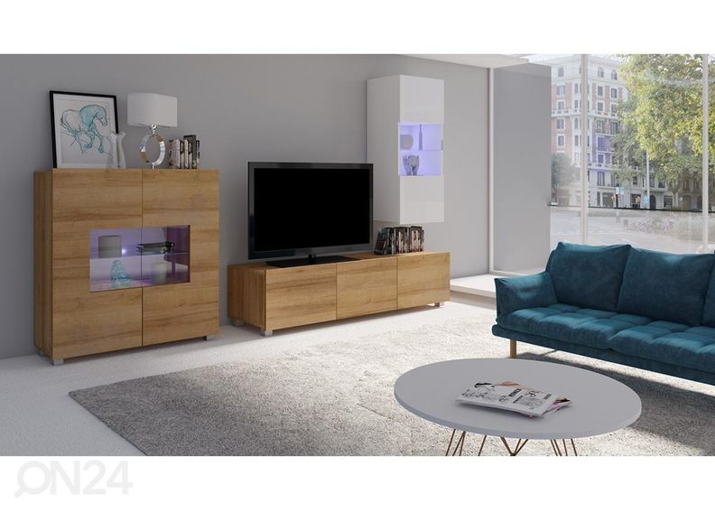 Olohuoneen kalusteryhmä Claudia 250 cm + LED-valaistus kuvasuurennos