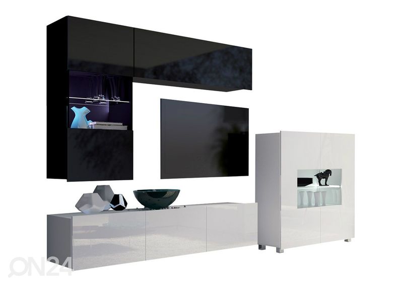 Olohuoneen kalusteryhmä Claudia 250 cm + LED-valaistus kuvasuurennos