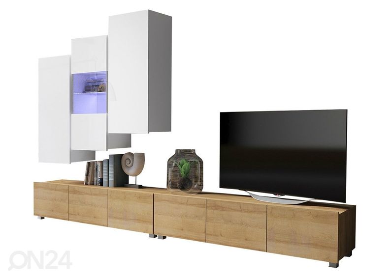 Olohuoneen kalusteryhmä Claudia 300 cm + LED-valaistus kuvasuurennos