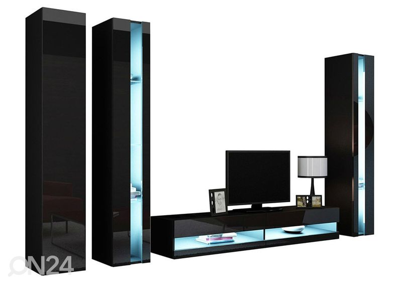 Olohuoneen kalusteryhmä Figo + valkoinen LED-valaistus kuvasuurennos