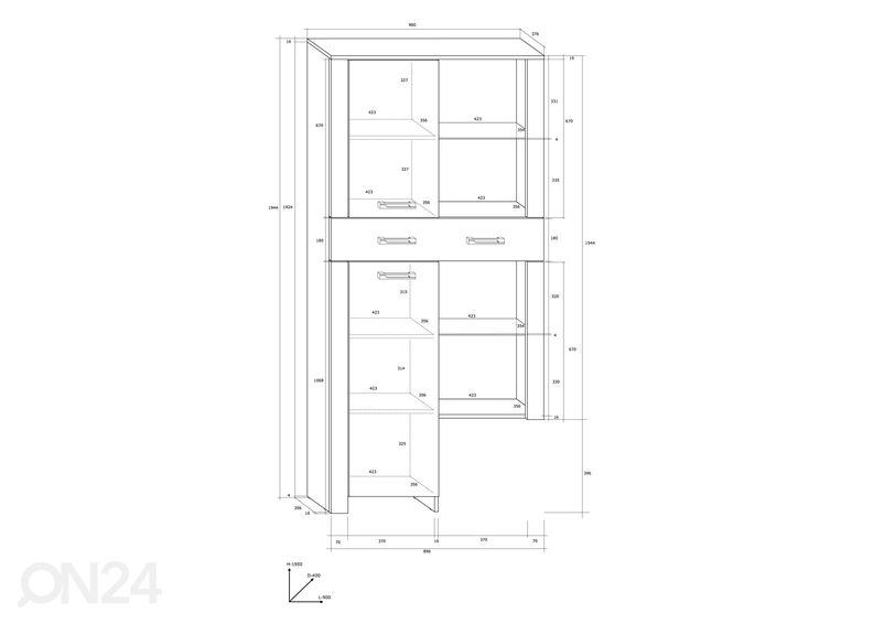 Olohuoneen kalusteryhmä Midleton 289 cm kuvasuurennos