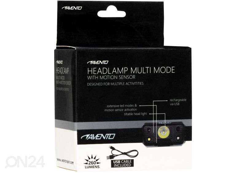 Otsalamppu LED ladattava Avento kuvasuurennos