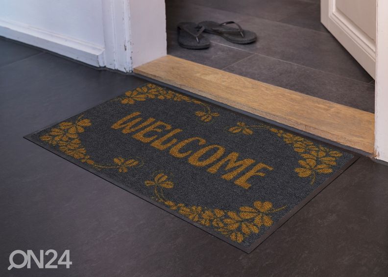 Ovimatto Welcome Art Deco gold 50x75 cm kuvasuurennos