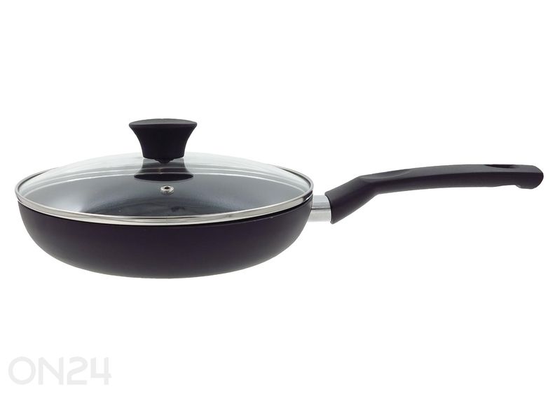 Paistinpannu Black Ceramic Ø 24 cm + pannusuoja, lasikansi, keraaminen ja induktio kuvasuurennos