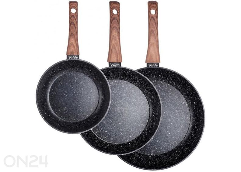 Paistinpannusarja Black&Wood, 3 osaa kuvasuurennos