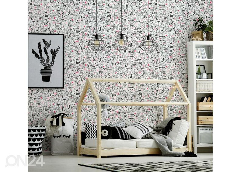 Paperitapetti Doodle kuvasuurennos