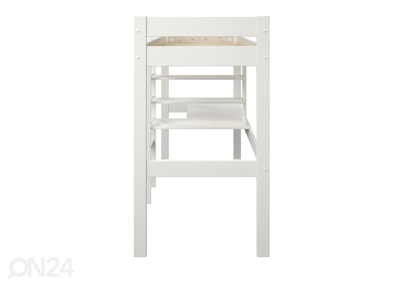 Parvisänky Robin 90x200 cm työpöydällä ja hyllyllä kuvasuurennos