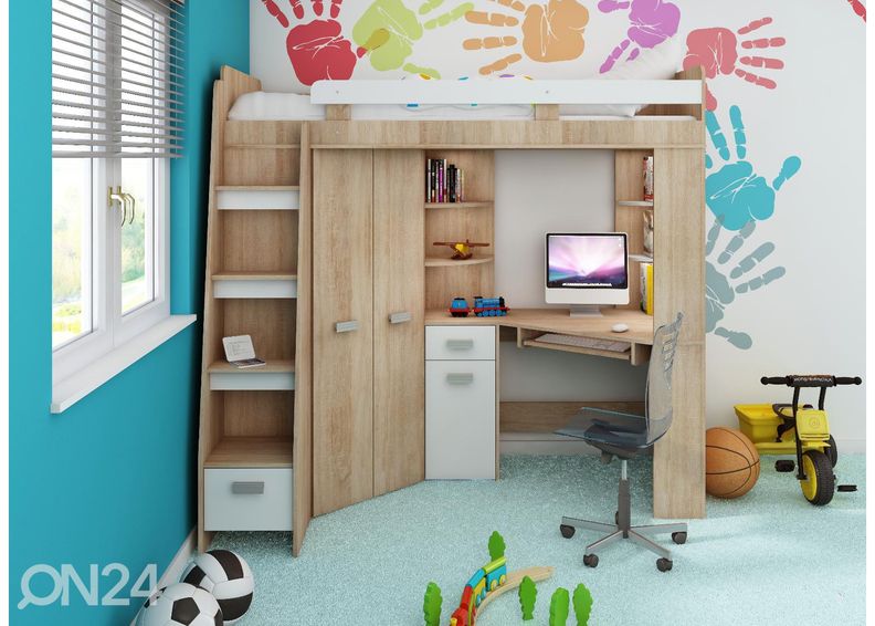 Parvisänky työpöydällä Castle II 80x200 cm kuvasuurennos