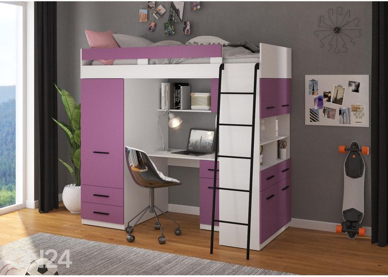 Parvisänky työpöydällä Castle IV 90x200 cm kuvasuurennos