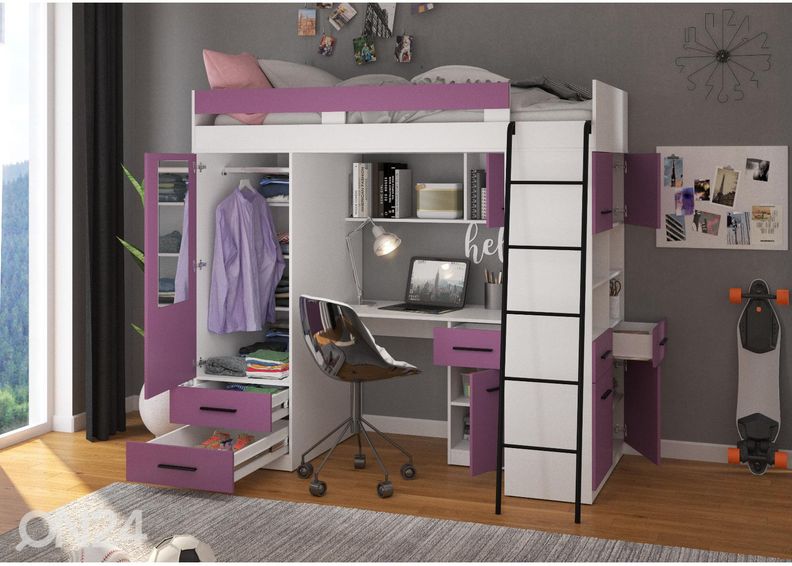 Parvisänky työpöydällä Castle IV 90x200 cm kuvasuurennos