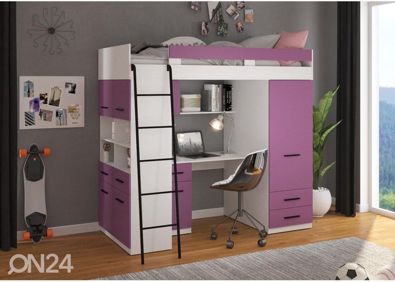 Parvisänky työpöydällä Castle IV 90x200 cm kuvasuurennos