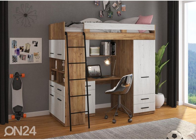 Parvisänky työpöydällä Castle IV 90x200 cm kuvasuurennos