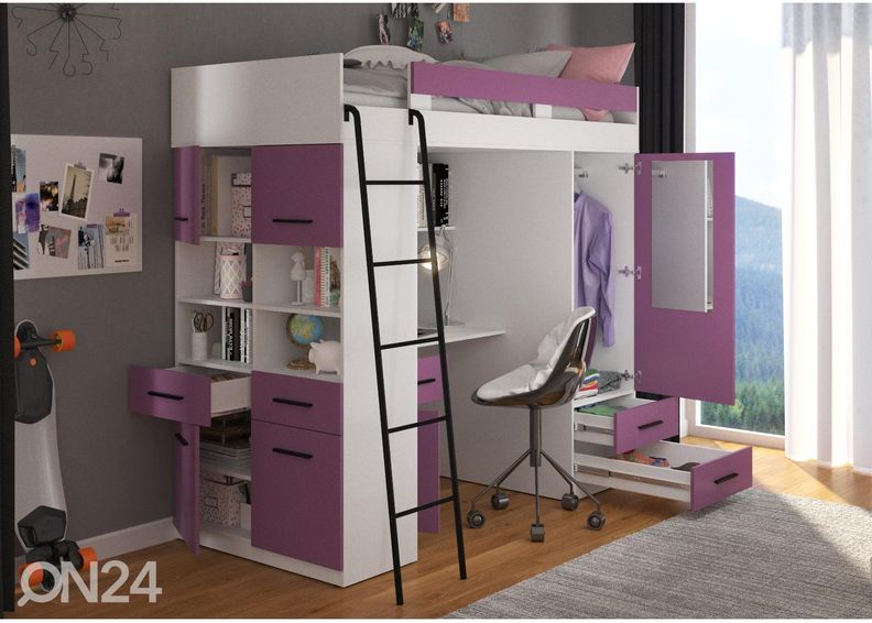 Parvisänky työpöydällä Castle IV 90x200 cm kuvasuurennos