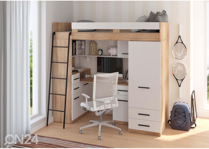 Parvisänky työpöydällä Castle VI 80x200 cm kuvasuurennos