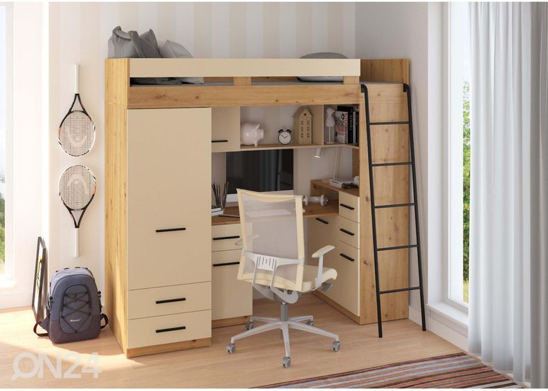 Parvisänky työpöydällä Castle VI 80x200 cm kuvasuurennos