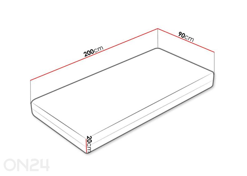 Patja Blue Hard 90x200 cm kuvasuurennos