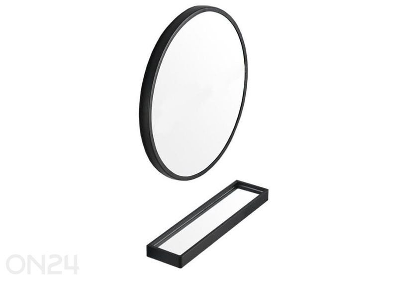 Peili hyllyllä 80 cm, musta kuvasuurennos