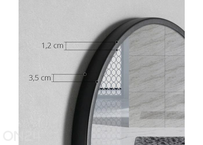 Peili hyllyllä 80 cm, musta kuvasuurennos