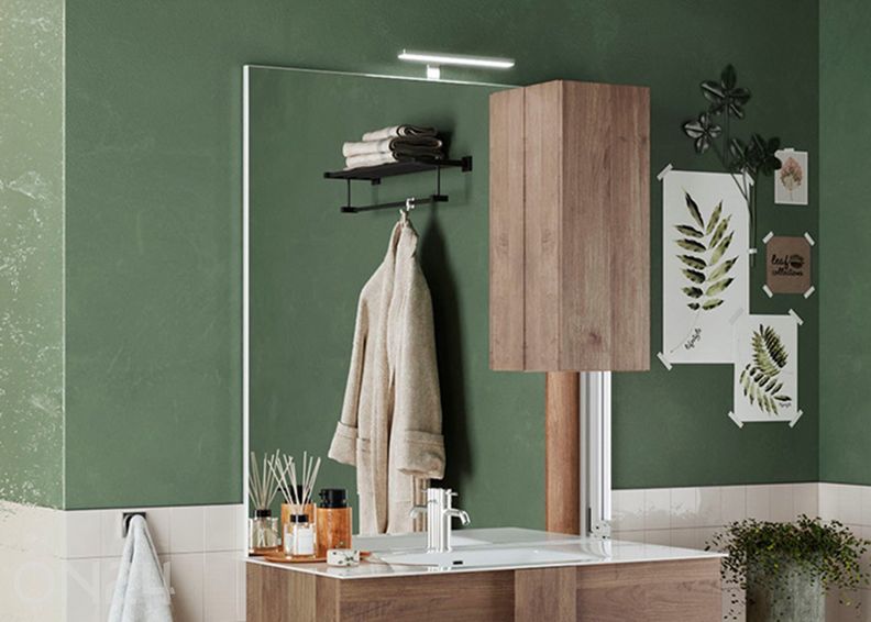 Peili LED-valaistuksella ja kaapilla Jupiter 100 cm kuvasuurennos